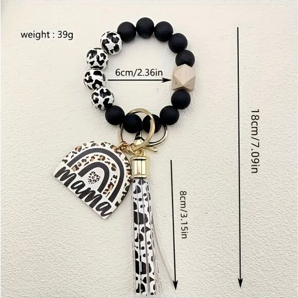 Mama Beaded Tassel Bangle Key Holder - Picture 2 of 3